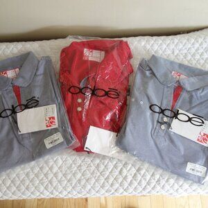 Lot of 3 NWT CHICK FIL A Polo Shirts Uniform (Red & Navy Striped) – Wmns Large